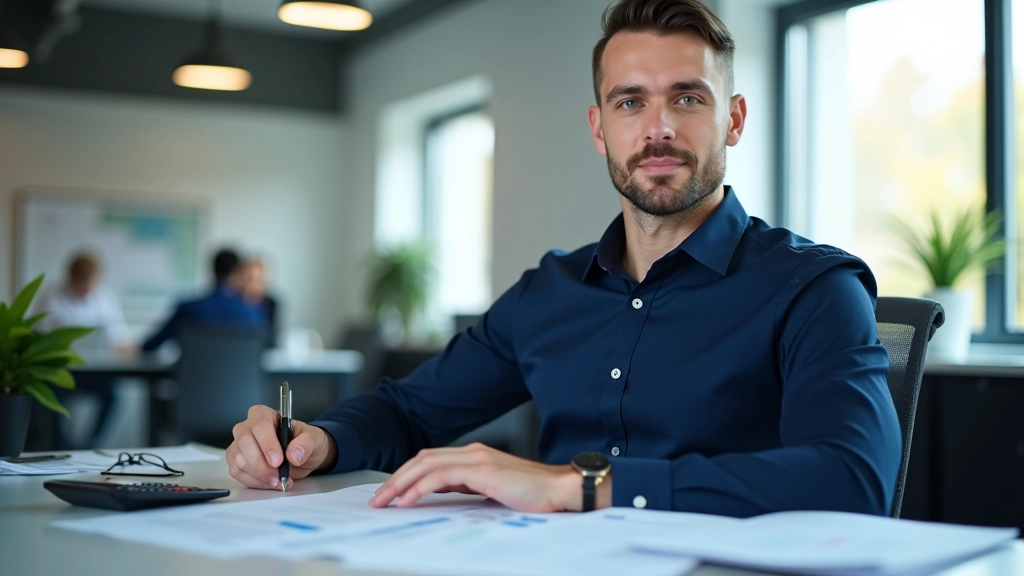Biuro stalas su finansiniais dokumentais, grafikais ir nešiojamais kompiuteriais